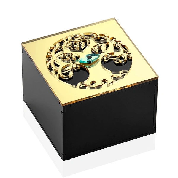 Διακοσμητικό Κουτί Πλεξιγκλάς Με Χρυσό Δέντρο Ελιάς Και Μάτι